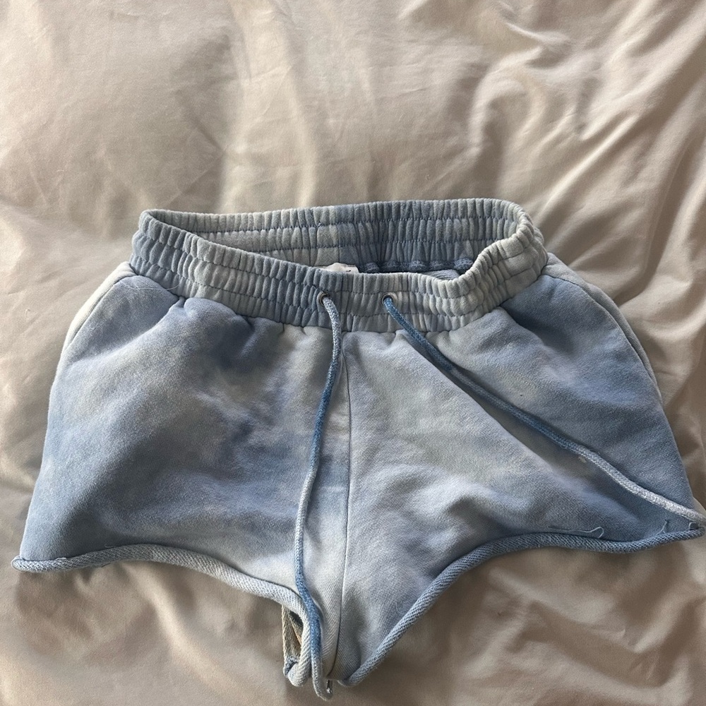 Blue tye dye princess polly sweat shorts
